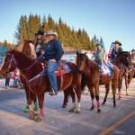 The Alaska Stars Drill Team, accompanied by the recently-recovered Spurr, participate in the annual Winter Carnival Parade on Saturday<ins>, Feb. 8, 2025, on Pioneer Avenue in Homer, Alaska</ins>. (Photo courtesy of Christopher Kincaid)