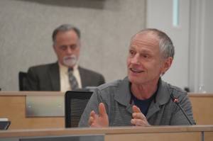 Brent Johnson speaks during a meeting of the Kenai Peninsula Borough Assembly in Soldotna, Alaska, on Tuesday, Feb. 4, 2025. (Jake Dye/Peninsula Clarion)