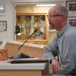 Borough Land Management Officer Aaron Hughes speaks during a meeting of the Kenai Peninsula Borough Assembly in Soldotna, Alaska, on Tuesday, Feb. 4, 2025. (Jake Dye/Peninsula Clarion)