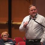 Superintendent Clayton Holland speaks during a Kenai Peninsula Borough School District budget development meeting at Kenai Central High School in Kenai, Alaska, on Wednesday, Feb. 19, 2025. (Jake Dye/Peninsula Clarion)