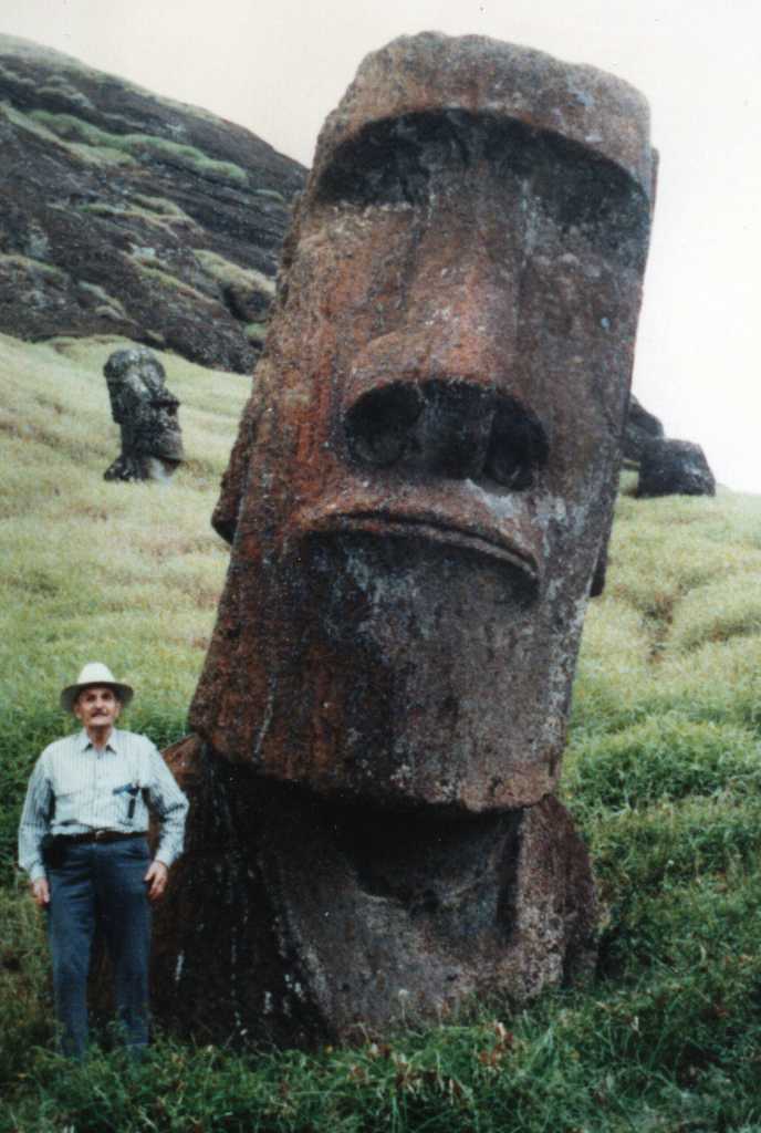 One of Clarence Hiram “Poopdeck” Platt’s many world travels took him to Easter Island. (Photo courtesy of the Huebsch Family Collection)