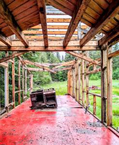 All that remains of the deconstructed cabin. (Photo courtesy of Sean Derry)