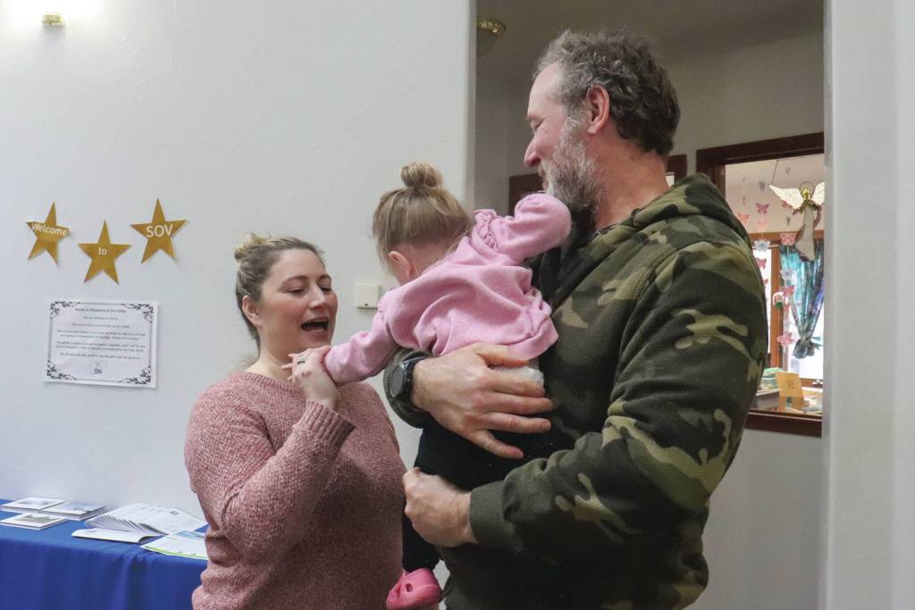 Sabrina Donnellan attends the Shepherd of the Valley Lutheran Church with her family on Saturday, March 8, 2025. (Jasz Garrett / Juneau Empire)