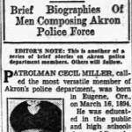 When Cecil Miller was a patrolman for the Akron (Ohio) Police Department, he was featured in a brief bio in a 1928 edition of the Akron Beacon Journal.