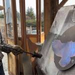 Jeff Dean is midway through the initial heat on a commission piece. Dean will be participating as one of the artists in this years Ready Set Art Ptarmigan Arts fundraiser. (Photo provided by Jeff Dean)