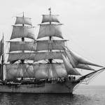 The bark (or barque) called the Agate, which carried members of the Kings County Mining Company from Brooklyn, New York, to Cook Inlet, was probably similar to this three-masted barque featured on Wikipedia.