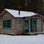 Historic Elwell Lodge Guest Cabin is seen at its new spot near the Kenai National Wildlife Refuges Visitor Center. (USWS)