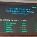 The Alaska Senate passes an education funding and policy bill by a 19-1 vote on Monday. (Mark Sabbatini / Juneau Empire)
