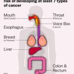 A graphic depicts cancer risks caused by alcohol consumption, according to research by the National Cancer Institute. Photo courtesy of the Office of the U.S. Surgeon General