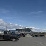 The Oceania Riveria stands out against a bluebird sky at the Homer Harbor on Wednesday, May 7, 2025. Over 1200 passengers from aboard the boat explored Homer throughout the beautiful day. (Chloe Pleznac/Homer News)