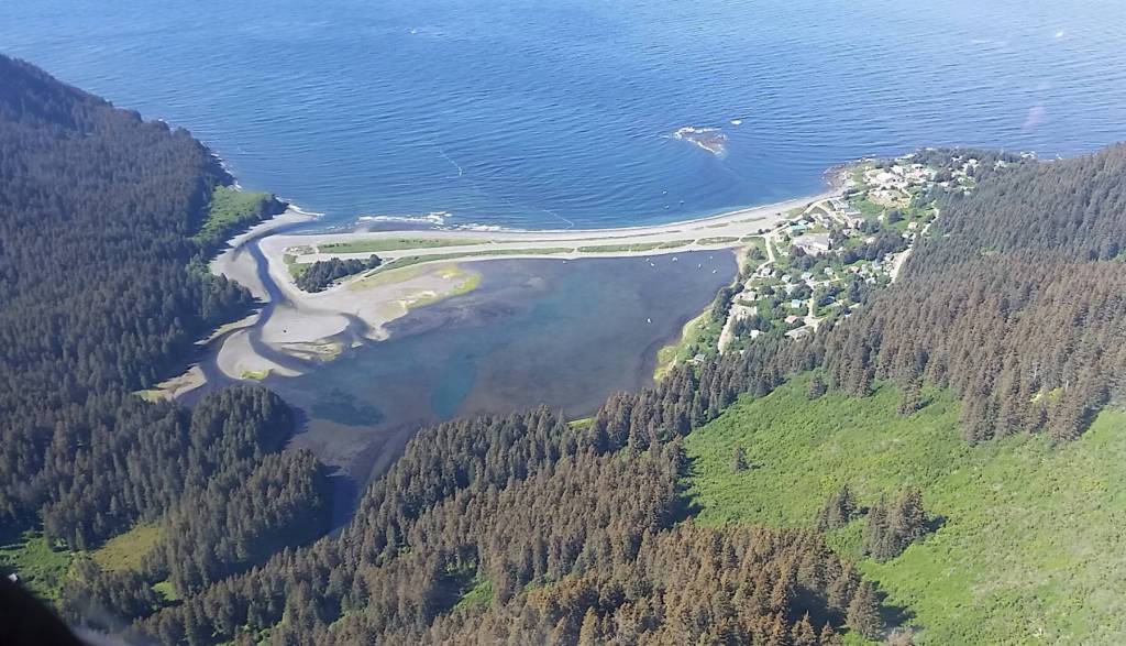 The Nanwalek Airport runway is photographed in July 2024. (Photo courtesy of Rebecca Douglas/Alaska Department of Transportation & Public Facilities)