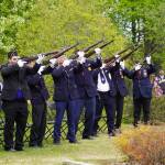 A rifle salute is offered to fallen soldiers during a Memorial Day service at Leif Hansen Memorial Park in Kenai, Alaska, on Monday, May 26, 2025. (Jake Dye/Peninsula Clarion)