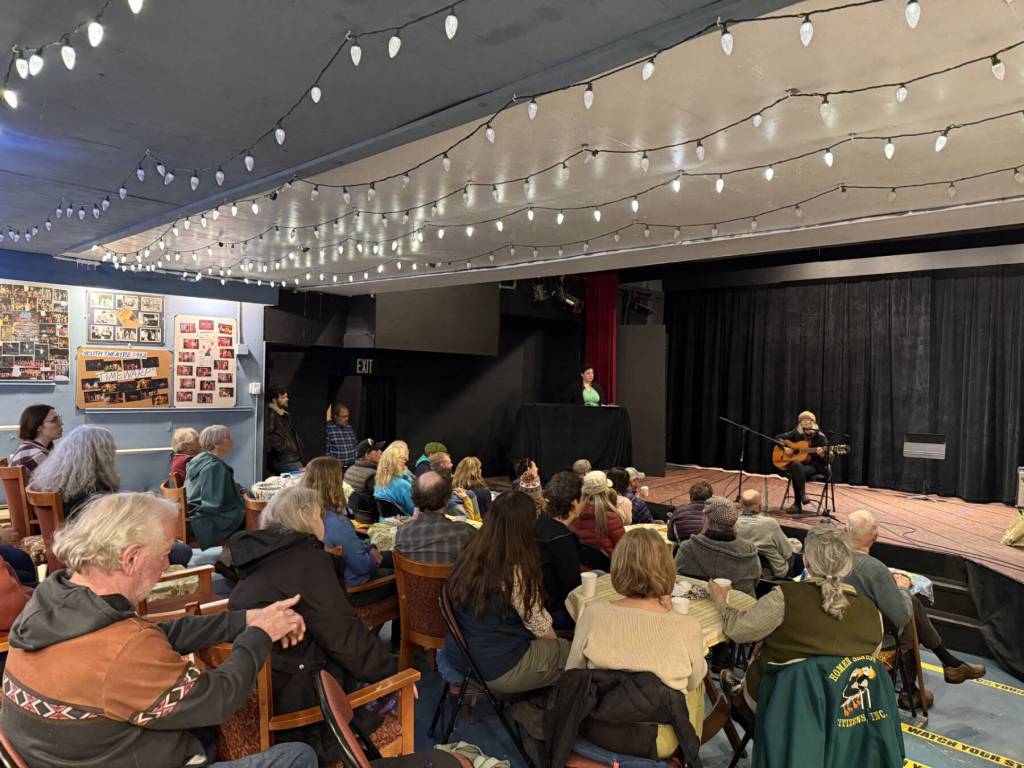 A room full of community members pack the audience during the 2025 Mary Epperson Day celebration on May 30 at Pier One Theatre on the Spit. (Chloe Pleznac/Homer News)