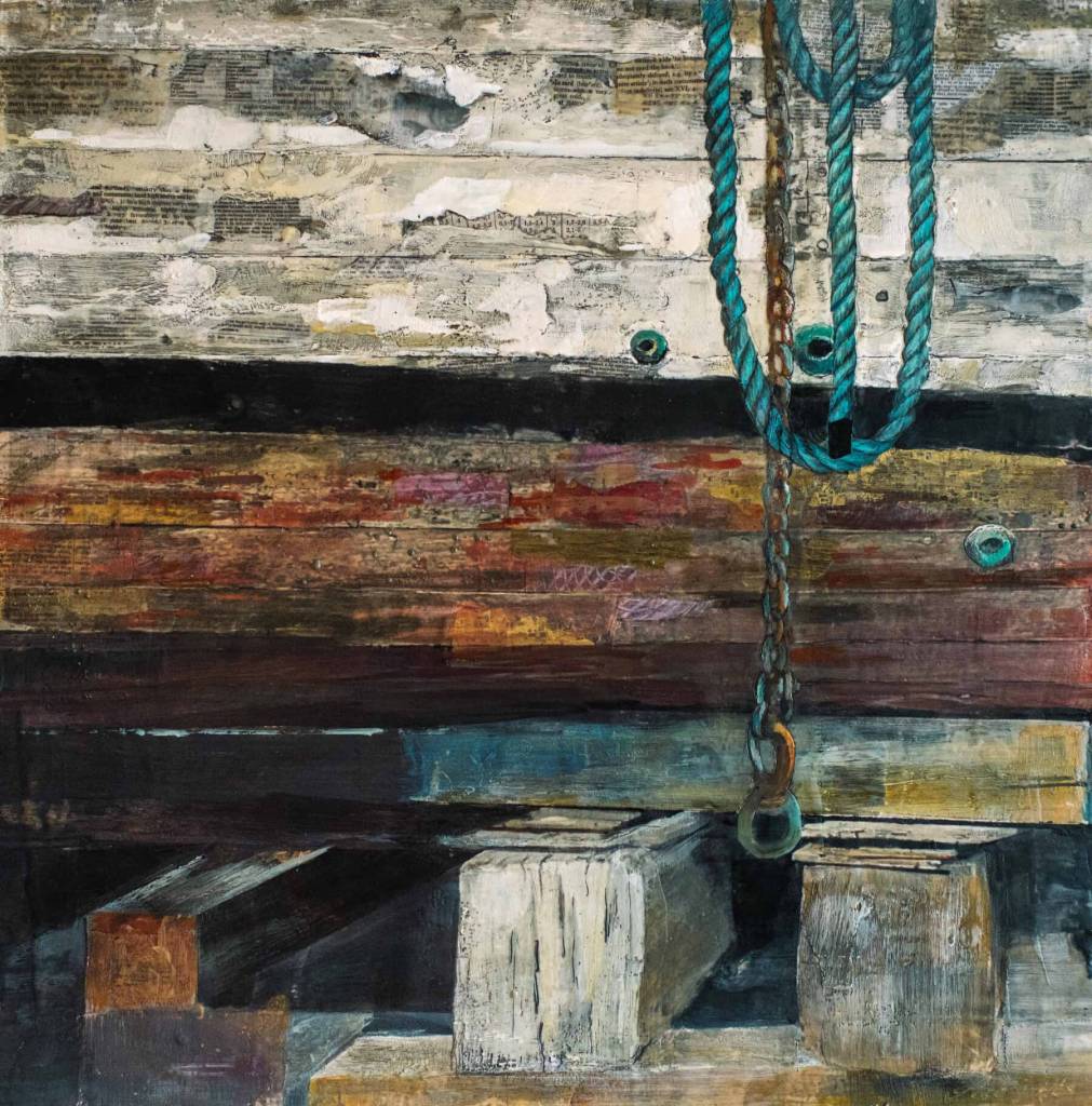 Rope Walker, a painting by Antoinette Walker, is on display in a collaborative exhibit through June 2025 at Bunnell Street Arts Center in Homer, Alaska. Photo provided by Bunnell Street Arts Center