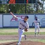 Soldotnas Jack Harper delivers to Houston at the Division II state baseball tournament Thursday, June 6, 2025, at Coral Seymour Memorial Park in Kenai, Alaska. (Photo by Jeff Helminiak/Peninsula Clarion)