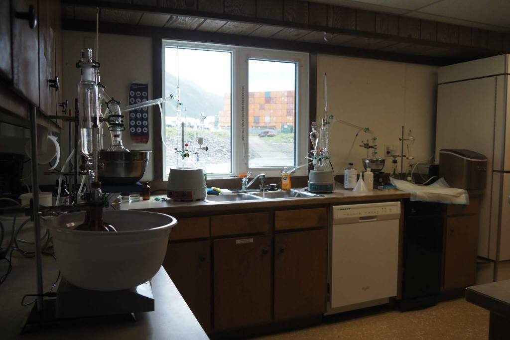 A mock chemical weapons lab simulation site inside the barge at the AJ Dock on Monday, June 9, 2025. (Natalie Buttner / Juneau Empire)