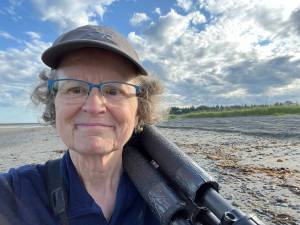 Homer artist Michelle Michaud goes birding on the Anchor River in the summer of 2024. Photo provided by Michelle Michaud