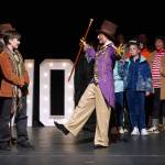 The cast of Seward High School Theatre Collectives "Charlie and the Chocolate Factory" rehearse on Thursday, April 3, 2025. (Jake Dye/Peninsula Clarion)