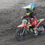 Pace Bailey of Wasilla races 50 novice at the Alaska State Motocross Series Race 4 on Sunday, June 15, 2025, at Twin City Raceway in Kenai, Alaska. (Photo by Jeff Helminiak/Peninsula Clarion)