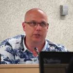 Vice President Jason Tauriainen speaks during a meeting of the Kenai Peninsula Borough School District Board of Education in Soldotna, Alaska, on Monday, July 7, 2025. (Jake Dye/Peninsula Clarion)