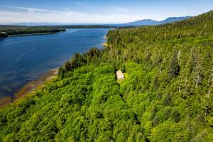 The old Forest Service administration bunkhouse building pictured here was built during the boom of the logging industry and has sat empty for decades. Now, it may be repurposed as a cultural healing center in Kake, Alaska. Photo by Tyler Bell.