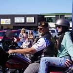 Past Cmdr. Dave Segura rides a motorcycle as part of the American Legion Post 20 in a Fourth of July parade on South Willow Street in Kenai, Alaska, on July 4, 2025. (Photo courtesy Sarah Every)