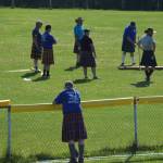 Organizer Robert Archibald watches the events during the 2025 Kachemak Bay Highland Games on July 5 at Karen Hornaday Park. (Chloe Pleznac/Homer News)