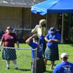An athlete prepares to throw during the 2025 Kachemak Bay Highland Games on July 5 at Karen Hornaday Park. (Chloe Pleznac/Homer News)