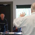 Brent Johnson fields questions during a community meeting about the proposed Ninilchik Recreation Service Area at the Ninilchik Community Center in Ninilchik, Alaska, on Thursday, July 17, 2025. (Jake Dye/Peninsula Clarion)