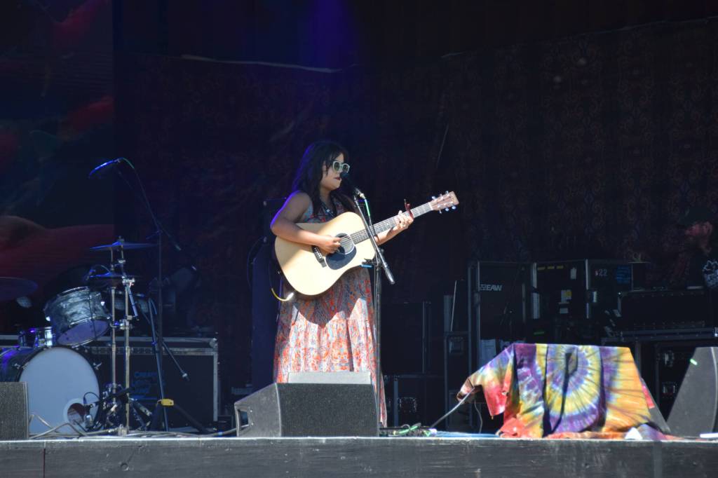 Anchorages Christina Napoleon performs during Salmonfest 2025 on Friday, Aug. 2, at the Kenai Peninsula Fairgrounds in Ninilchik. (Chloe Pleznac/Homer News)