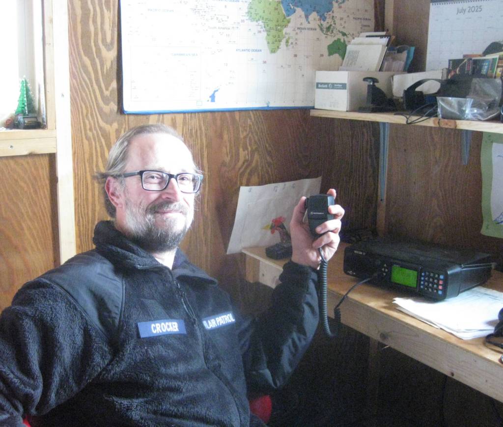 Civil Air Patrol Homer Squadron Senior Member Jon Crocker takes part in the disaster response exercise that occurred Aug. 9-10, 2025, across the state of Alaska. (Photo courtesy of Laurie Gentle)