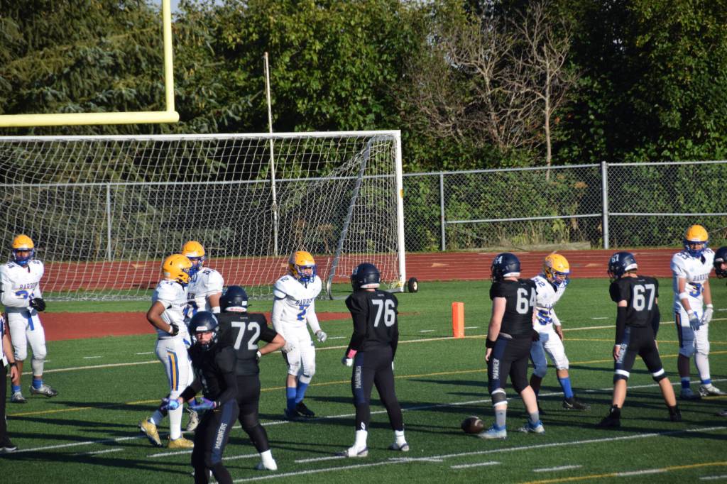 Homer prepares to make their first touchdown of the game on Friday, August 22. (Chloe Pleznac/Homer News)