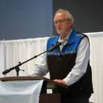 Alaska Department of Fish and Game Commissioner Doug Vincent-Lang speaks during the Kenai Classic Roundtable hosted by the Kenai River Sportfishing Association on Aug. 20, 2025, at the Soldotna Field House in Soldotna, Alaska. (Jake Dye/Peninsula Clarion)