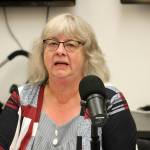Victoria Askin speaks during a forum with candidates for Kenai mayor and city council at the Kenai Community Library in Kenai, Alaska, on Thursday, Sept. 4, 2025. (Jake Dye/Peninsula Clarion)
