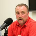 Alex Douthit speaks during a forum with candidates for Kenai mayor and city council at the Kenai Community Library in Kenai, Alaska, on Thursday, Sept. 4, 2025. (Jake Dye/Peninsula Clarion)