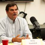 Henry Knackstedt speaks during a forum with candidates for Kenai mayor and city council at the Kenai Community Library in Kenai, Alaska, on Thursday, Sept. 4, 2025. (Jake Dye/Peninsula Clarion)