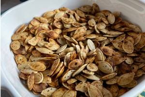 Roasted pumpkin seeds are packed with healthy fats and antioxidants and are a perfect snack for fueling growing brains and bodies. Photo by Tressa Dale/Peninsula Clarion
