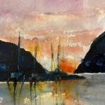 "Reflections" is a watercolor painting by Michael Murray, one of several paintings by members of the Kachemak Bay Watercolor Society on display through November at Fireweed Gallery. Photo provided by Fireweed Gallery
