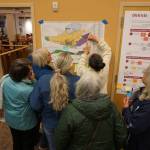 Community members attending the Title 21 Open House hosted by the City of Homer share their ideas on proposed zoning district changes on Thursday, Nov. 6, 2025, at Kachemak Bay Campus in Homer, Alaska. Photo courtesy Karyn DeCino
