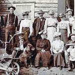 This 1903 photograph of mostly Kenai residents shows (back, far left) Hans Peter Nielsen, first superintendent of Kenais agricultural experiment station. Nielsen began work at the station in 1899 and resigned at the end of the 1903 season. (Photo from the Alaska State Library historical collection)