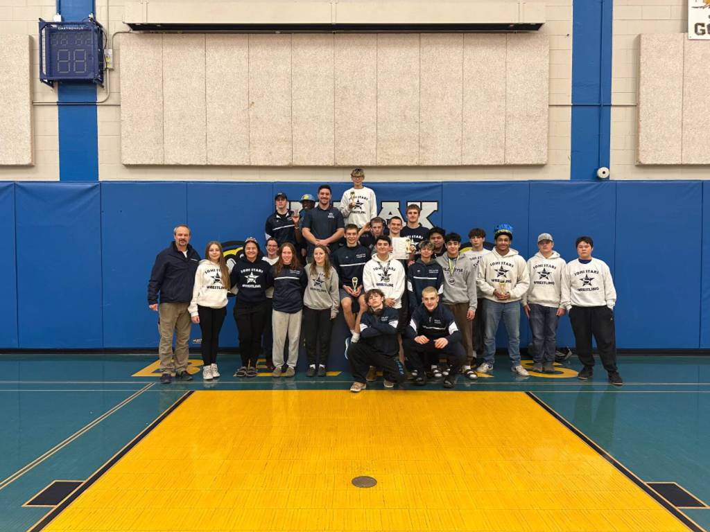 Photo courtesy of Pete Dickinson
The varsity wrestling team is pictured after the Robin Hervey individual tournament in Kodiak on Nov. 22<ins>,</ins> <ins>2025</ins>.