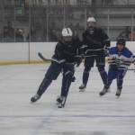 Homer player Nico Erickson (6) pursues a Soldotna Stars player with the puck during the Carlin Cup home varsity game on Saturday, Dec. 13, 2025, at the Kevin Bell Arena in Homer, Alaska. (Delcenia Cosman/Homer News)