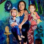 Mother of JJ, Radly, Ophelia, Revel, and Blaze by Brianna M. Allen is an oil-on-panel painting completed in June 2025, in Homer, Alaska. Photo by Rafael de la Uz