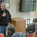 U.S. Senator Dan Sullivan, R-Alaska, speaks to Anchor Point residents during a community meeting held at the Virl Pa Haga VFW Post 10221 on Friday, May 30, 2025, in Anchor Point<ins>,</ins><ins>Alaska</ins>. (Delcenia Cosman/Homer News)