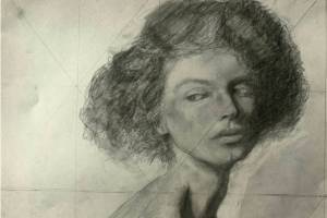 A pencil sketch by Hannan Weisser, created from a reference image in David Pettibone's drawing class last fall, is on display at Kachemak Bay Campus through the end of January. Photo provided by Hannah Weisser