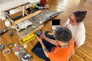 Yup'ik storytellers Quentin Simeon (left) and Amber Webb (right) are Bunnell Street Arts Center's February Artists-in-Residence and will be creating a stop-motion animation. Photo provided by Bunnell Street Arts Center