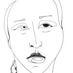 Aleah is an ink-on-paper work by Homer artist Joella Clove, on display in her solo exhibit at the Homer Public Library through March.