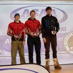 Kenais Chase Laker and Fletcher Darr and Homers Johannes Bynagle hold up their awards during the ASAA Nordic Ski State Championships held Feb. 19-21<ins>, 2026</ins> in Wasilla<ins>, Alaska</ins>. Photo provided by Chantel Taylor