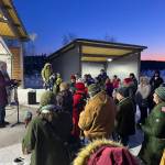 Over 90 community members gather at Soldotna Creek Park on Sunday, March 1, 2026, in Soldotna, Alaska, for a vigil held in observation of the recent deportation of Sonia Espinoza Arriaga and her children. Photo courtesy Meredith Harber