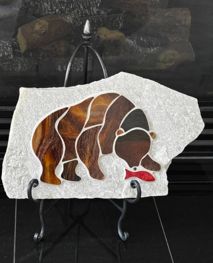 Ptarmigan Arts hosts their annual Cabin Fever exhibit featuring work by gallery members, including glass mosaics by their newest member, Carole Miller. Photo provided by Ptarmigan Arts